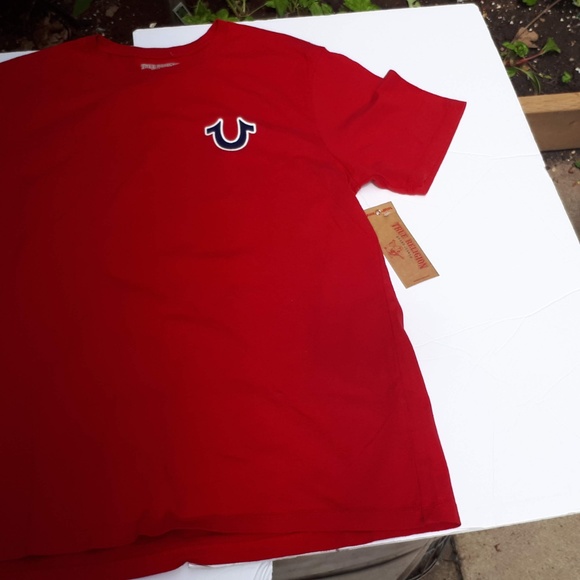 True Religion BuddhaMan T-Shirt Ruby Red LARGE - Picture 2 of 8